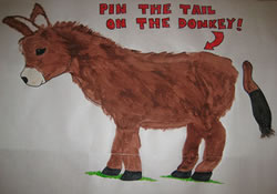 How do you play pin the tail on the donkey?