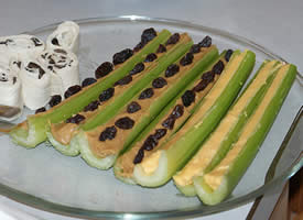 Birthday Food Ideas. Ants on a log.