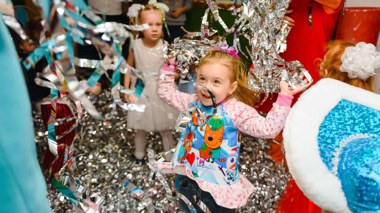 Birthday party themes for kids. Girl dressed up for birthday party.